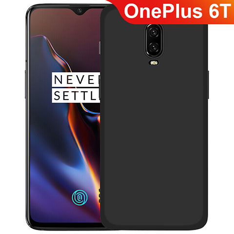 Silikon Hülle Handyhülle Ultra Dünn Schutzhülle S02 für OnePlus 6T Schwarz