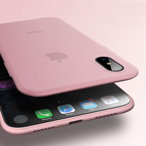 Silikon Hülle Handyhülle Ultra Dünn Schutzhülle S07 für Apple iPhone Xs Rosa