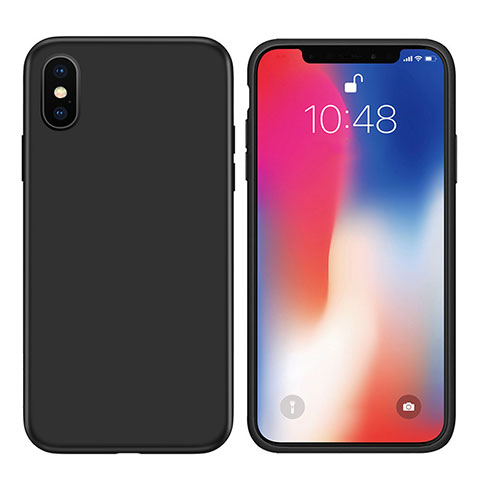 Silikon Hülle Handyhülle Ultra Dünn Schutzhülle S11 für Apple iPhone Xs Schwarz