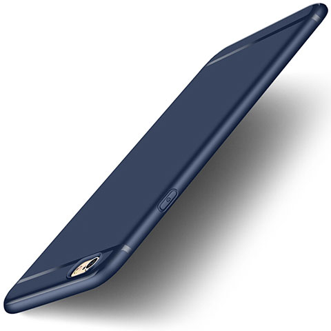 Silikon Hülle Handyhülle Ultra Dünn Schutzhülle Silikon mit Fingerring Ständer für Apple iPhone 6S Plus Blau
