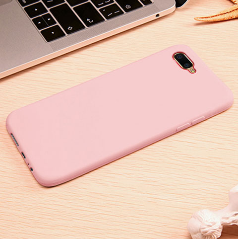 Silikon Hülle Handyhülle Ultra Dünn Schutzhülle Tasche A01 für Oppo K1 Rosa