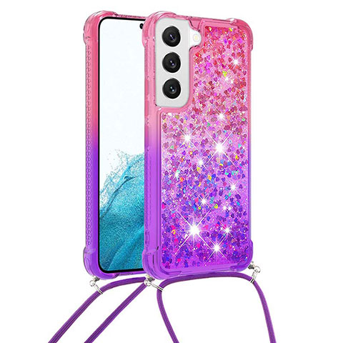 Silikon Hülle Handyhülle Ultra Dünn Schutzhülle Tasche Durchsichtig Farbverlauf Y01B für Samsung Galaxy S21 5G Violett