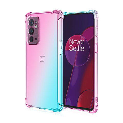 Silikon Hülle Handyhülle Ultra Dünn Schutzhülle Tasche Durchsichtig Transparent Farbverlauf für OnePlus 9RT 5G Cyan