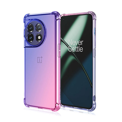 Silikon Hülle Handyhülle Ultra Dünn Schutzhülle Tasche Durchsichtig Transparent Farbverlauf für OnePlus Ace 2 5G Helles Lila