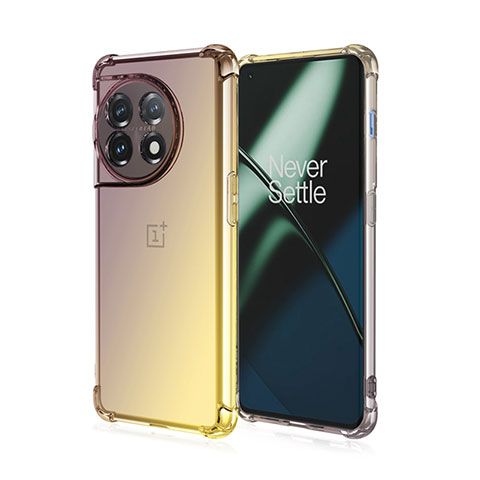 Silikon Hülle Handyhülle Ultra Dünn Schutzhülle Tasche Durchsichtig Transparent Farbverlauf für OnePlus Ace 2 Pro 5G Gelb