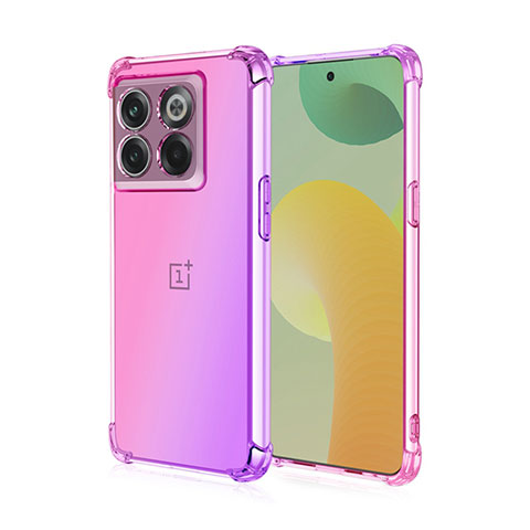 Silikon Hülle Handyhülle Ultra Dünn Schutzhülle Tasche Durchsichtig Transparent Farbverlauf für OnePlus Ace Pro 5G Pink