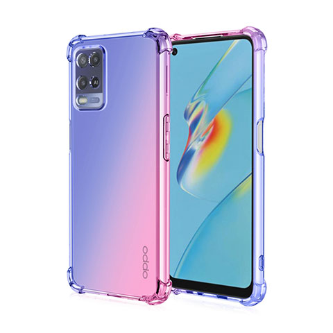 Silikon Hülle Handyhülle Ultra Dünn Schutzhülle Tasche Durchsichtig Transparent Farbverlauf für Realme 9 5G India Blau