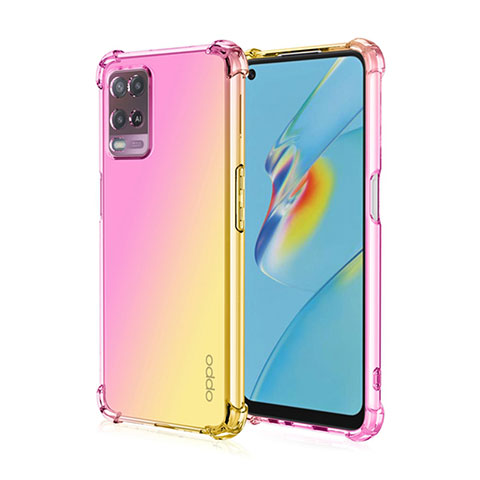 Silikon Hülle Handyhülle Ultra Dünn Schutzhülle Tasche Durchsichtig Transparent Farbverlauf für Realme 9 5G India Rosa