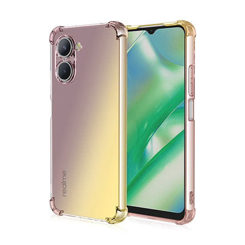 Silikon Hülle Handyhülle Ultra Dünn Schutzhülle Tasche Durchsichtig Transparent Farbverlauf für Realme C33 Gelb