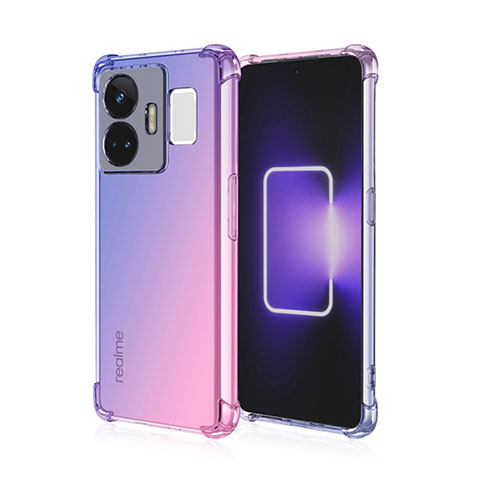 Silikon Hülle Handyhülle Ultra Dünn Schutzhülle Tasche Durchsichtig Transparent Farbverlauf für Realme GT Neo5 240W 5G Blau