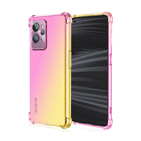 Silikon Hülle Handyhülle Ultra Dünn Schutzhülle Tasche Durchsichtig Transparent Farbverlauf für Realme GT2 Pro 5G Rosa