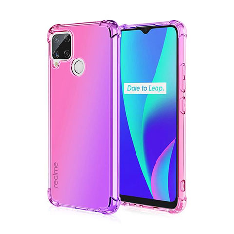 Silikon Hülle Handyhülle Ultra Dünn Schutzhülle Tasche Durchsichtig Transparent Farbverlauf für Realme Narzo 20 Pink