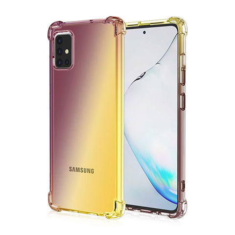 Silikon Hülle Handyhülle Ultra Dünn Schutzhülle Tasche Durchsichtig Transparent Farbverlauf für Samsung Galaxy M40S Braun