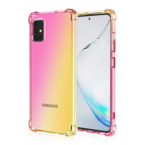 Silikon Hülle Handyhülle Ultra Dünn Schutzhülle Tasche Durchsichtig Transparent Farbverlauf für Samsung Galaxy M40S Gelb