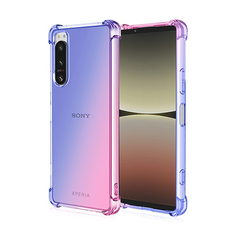 Silikon Hülle Handyhülle Ultra Dünn Schutzhülle Tasche Durchsichtig Transparent Farbverlauf für Sony Xperia 5 III SO-53B Rosa