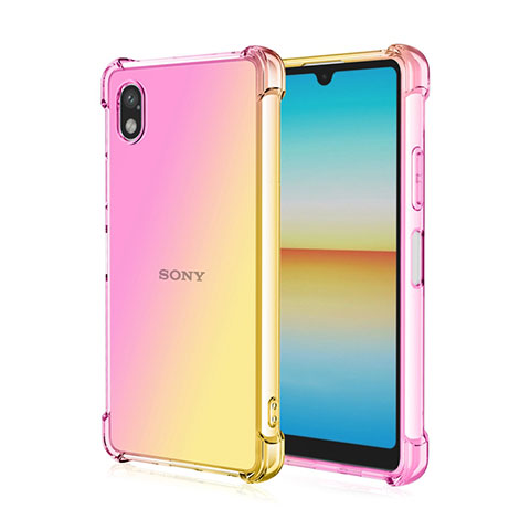 Silikon Hülle Handyhülle Ultra Dünn Schutzhülle Tasche Durchsichtig Transparent Farbverlauf für Sony Xperia Ace III Gelb