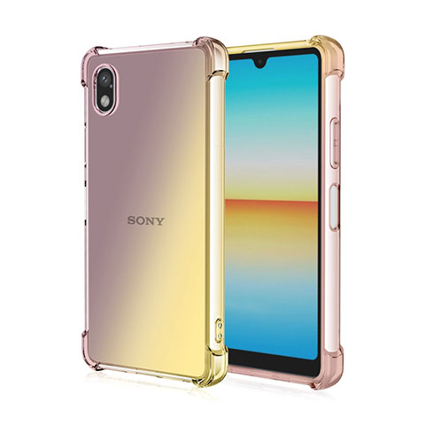 Silikon Hülle Handyhülle Ultra Dünn Schutzhülle Tasche Durchsichtig Transparent Farbverlauf für Sony Xperia Ace III SO-53C Gold