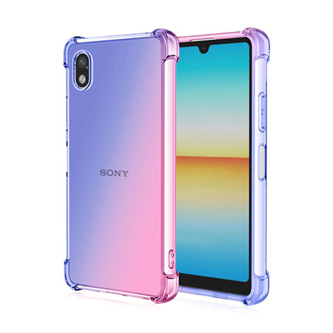 Silikon Hülle Handyhülle Ultra Dünn Schutzhülle Tasche Durchsichtig Transparent Farbverlauf für Sony Xperia Ace III SOG08 Rosa