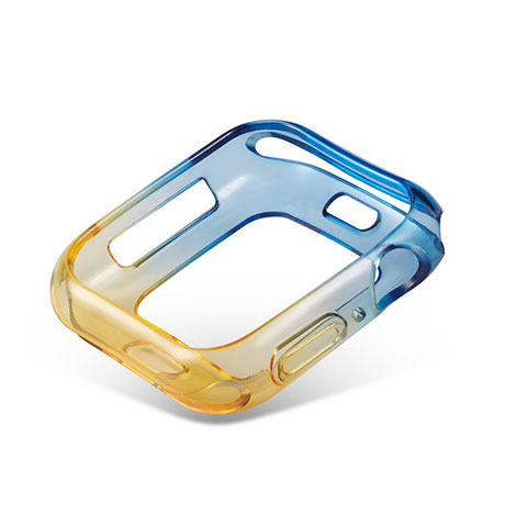 Silikon Hülle Handyhülle Ultra Dünn Schutzhülle Tasche Durchsichtig Transparent Farbverlauf G01 für Apple iWatch 5 40mm Gelb