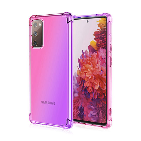 Silikon Hülle Handyhülle Ultra Dünn Schutzhülle Tasche Durchsichtig Transparent Farbverlauf G01 für Samsung Galaxy S20 FE 4G Helles Lila