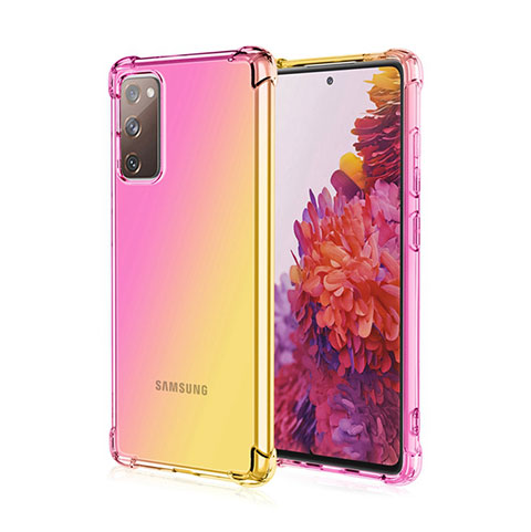Silikon Hülle Handyhülle Ultra Dünn Schutzhülle Tasche Durchsichtig Transparent Farbverlauf G01 für Samsung Galaxy S20 FE 4G Rosa