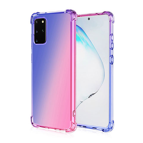 Silikon Hülle Handyhülle Ultra Dünn Schutzhülle Tasche Durchsichtig Transparent Farbverlauf G01 für Samsung Galaxy S20 Plus 5G Rosegold