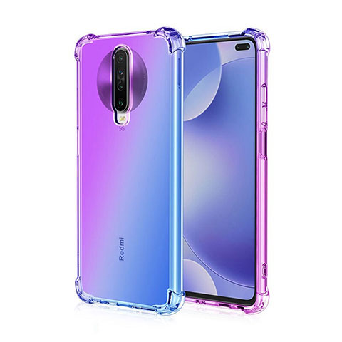 Silikon Hülle Handyhülle Ultra Dünn Schutzhülle Tasche Durchsichtig Transparent Farbverlauf G01 für Xiaomi Poco X2 Blau