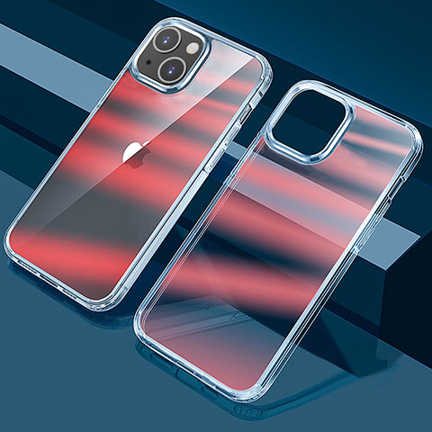 Silikon Schutzhülle Ultra Dünn Flexible Tasche Durchsichtig Transparent LD4  für Apple iPhone 15 Plus Blau