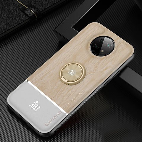 Silikon Hülle Handyhülle Ultra Dünn Schutzhülle Tasche Flexible mit Magnetisch Fingerring Ständer JM1 für Xiaomi Redmi Note 9T 5G Gold