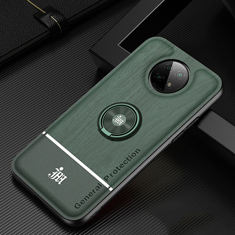 Silikon Hülle Handyhülle Ultra Dünn Schutzhülle Tasche Flexible mit Magnetisch Fingerring Ständer JM1 für Xiaomi Redmi Note 9T 5G Grün