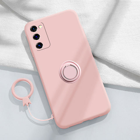 Silikon Hülle Handyhülle Ultra Dünn Schutzhülle Tasche Flexible mit Magnetisch Fingerring Ständer S01 für Samsung Galaxy S20 FE 5G Rosa