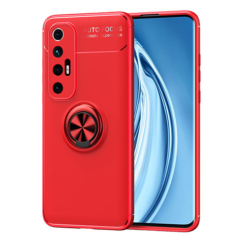 Silikon Hülle Handyhülle Ultra Dünn Schutzhülle Tasche Flexible mit Magnetisch Fingerring Ständer SD1 für Xiaomi Mi 10S 5G Rot