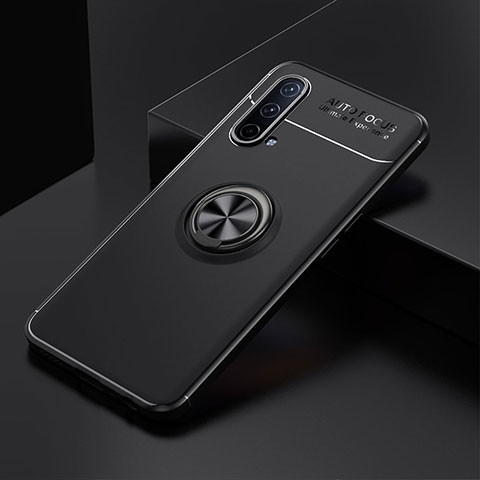 Silikon Hülle Handyhülle Ultra Dünn Schutzhülle Tasche Flexible mit Magnetisch Fingerring Ständer SD2 für OnePlus Nord CE 5G Schwarz