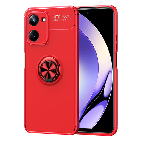 Silikon Hülle Handyhülle Ultra Dünn Schutzhülle Tasche Flexible mit Magnetisch Fingerring Ständer SD2 für Realme 10 Pro 5G Rot