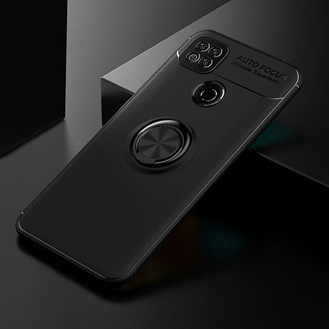 Silikon Hülle Handyhülle Ultra Dünn Schutzhülle Tasche Flexible mit Magnetisch Fingerring Ständer SD2 für Xiaomi POCO C3 Schwarz