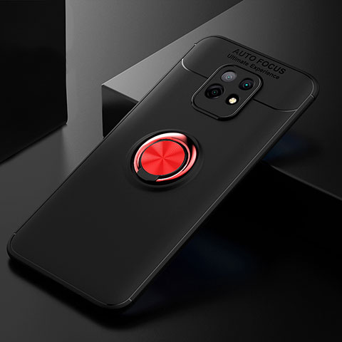 Silikon Hülle Handyhülle Ultra Dünn Schutzhülle Tasche Flexible mit Magnetisch Fingerring Ständer SD2 für Xiaomi Redmi 10X Pro 5G Rot und Schwarz