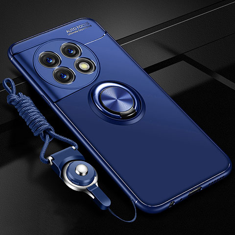 Silikon Hülle Handyhülle Ultra Dünn Schutzhülle Tasche Flexible mit Magnetisch Fingerring Ständer SD3 für OnePlus 11R 5G Blau