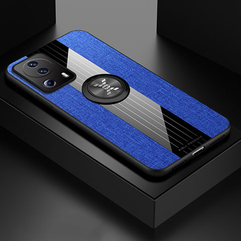 Silikon Hülle Handyhülle Ultra Dünn Schutzhülle Tasche Flexible mit Magnetisch Fingerring Ständer X01L für Xiaomi Mi 12 Lite NE 5G Blau