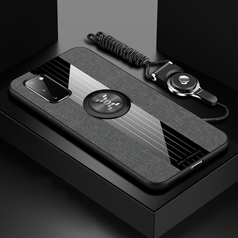 Silikon Hülle Handyhülle Ultra Dünn Schutzhülle Tasche Flexible mit Magnetisch Fingerring Ständer X03L für Samsung Galaxy S20 Grau