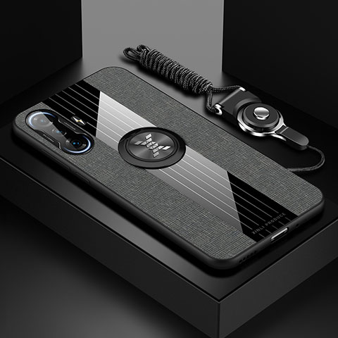 Silikon Hülle Handyhülle Ultra Dünn Schutzhülle Tasche Flexible mit Magnetisch Fingerring Ständer X03L für Xiaomi Poco F3 GT 5G Grau