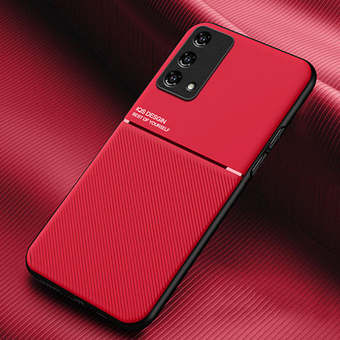 Silikon Hülle Handyhülle Ultra Dünn Schutzhülle Tasche Flexible mit Magnetisch für Oppo F19s Rot