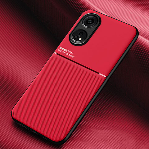 Silikon Hülle Handyhülle Ultra Dünn Schutzhülle Tasche Flexible mit Magnetisch für Oppo Reno8 T 4G Rot