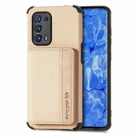 Silikon Hülle Handyhülle Ultra Dünn Schutzhülle Tasche Flexible mit Magnetisch S01D für Oppo Reno6 Pro 5G Gold