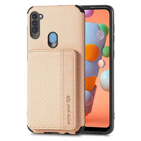 Silikon Hülle Handyhülle Ultra Dünn Schutzhülle Tasche Flexible mit Magnetisch S01D für Samsung Galaxy A11 Gold