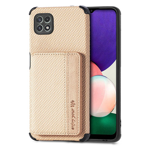 Silikon Hülle Handyhülle Ultra Dünn Schutzhülle Tasche Flexible mit Magnetisch S01D für Samsung Galaxy A22 5G Gold