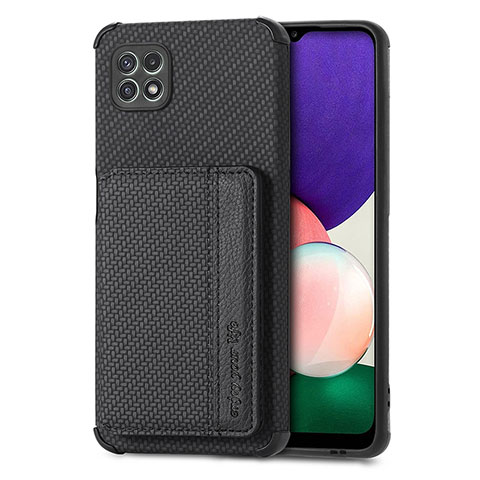 Silikon Hülle Handyhülle Ultra Dünn Schutzhülle Tasche Flexible mit Magnetisch S01D für Samsung Galaxy A22 5G Schwarz