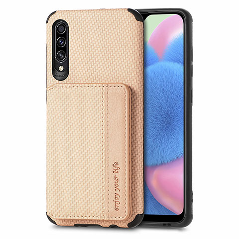 Silikon Hülle Handyhülle Ultra Dünn Schutzhülle Tasche Flexible mit Magnetisch S01D für Samsung Galaxy A30S Gold