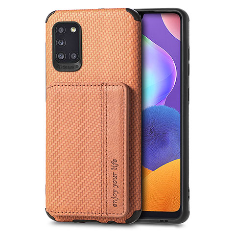 Silikon Hülle Handyhülle Ultra Dünn Schutzhülle Tasche Flexible mit Magnetisch S01D für Samsung Galaxy A31 Braun