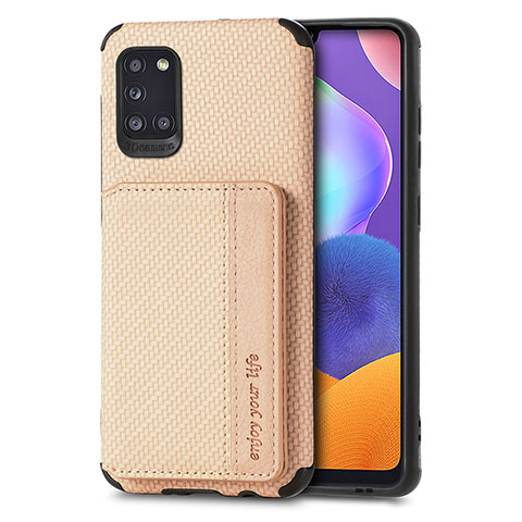 Silikon Hülle Handyhülle Ultra Dünn Schutzhülle Tasche Flexible mit Magnetisch S01D für Samsung Galaxy A31 Gold