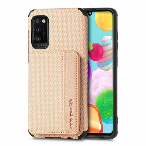 Silikon Hülle Handyhülle Ultra Dünn Schutzhülle Tasche Flexible mit Magnetisch S01D für Samsung Galaxy A41 Gold